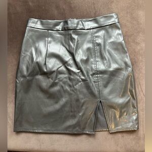 Faux leather mini skirt